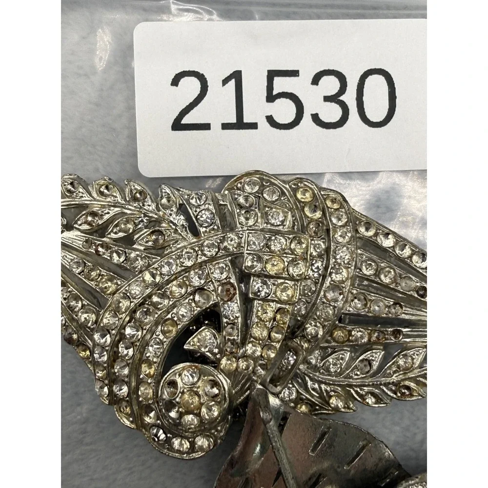Vintage Rhinestone Buckle Lot Silver Tone‎ Signed READ